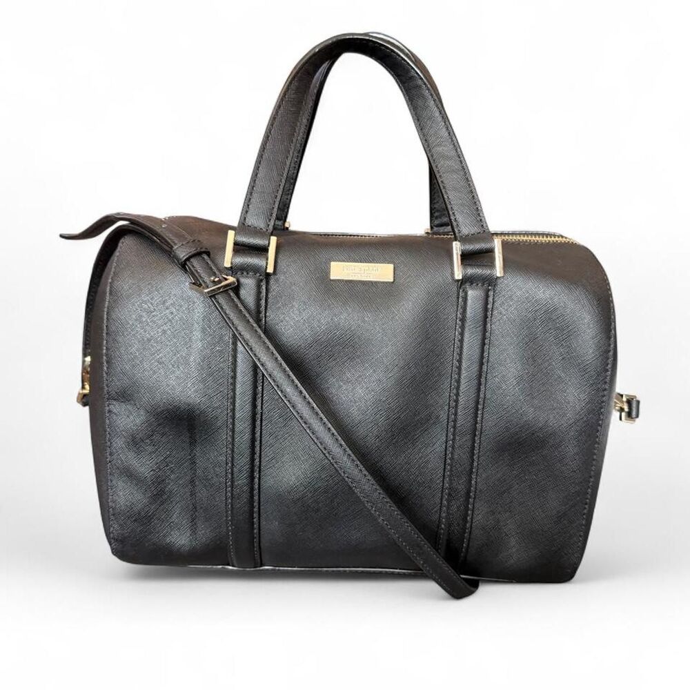 Kate Spade Newbury Lane Cassie Black Saffiano Leather Satchel Crossbody Bag